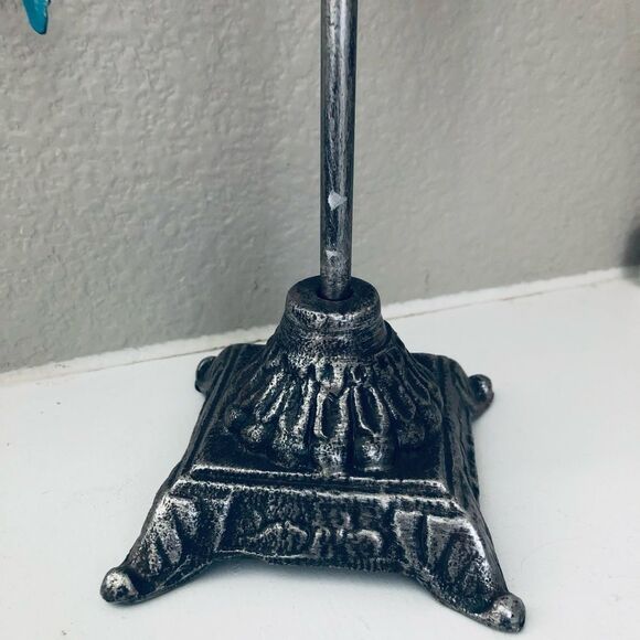 Rustic Metal Angel Wings Candlestick Candle Holder Decor - Picture 3 of 4